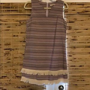 Fringe striped mini dress